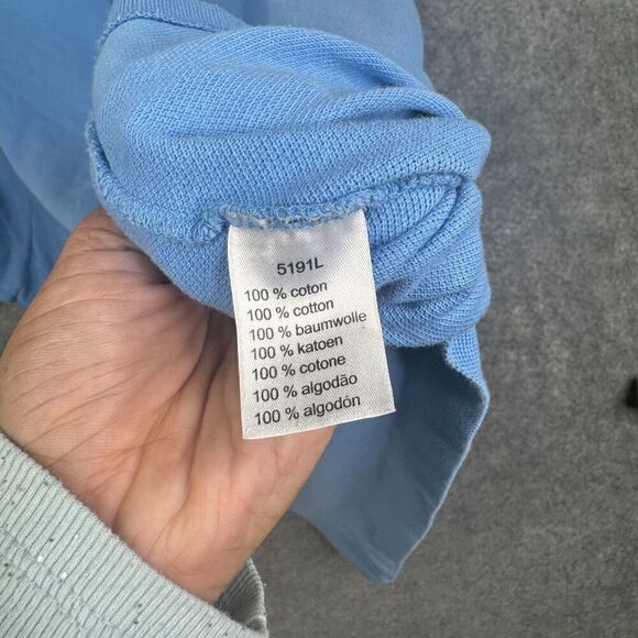 Lacoste Polo Shirt Mens 9 Blue Solid Preppy Tennis Golf Rugby Stretch Adult - Picture 8 of 9